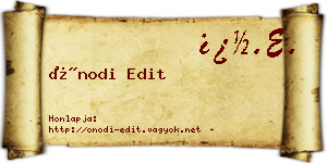 Ónodi Edit névjegykártya